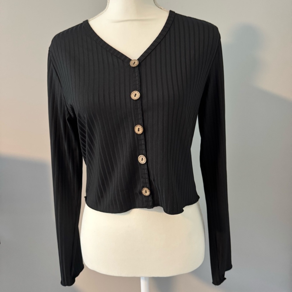 SHEIN Black Ribbed Top | Very Good Condition